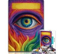 Puzzle 1000 pièces Yeux psychédéliques pour Adolescents et Adultes Jouets éducatifs, idéal comme Cadeau pour Toute la Famille 38x26cm