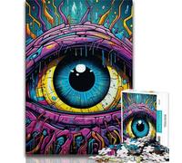 Puzzle 1000 pièces Yeux psychédéliques pour Adolescents, Jeux éducatifs, décoration d'intérieur, à Offrir en Cadeau à Toute la Famille (75x50cm)