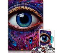 Puzzle 1000 pièces Yeux psychédéliques pour Adolescents, Jeux éducatifs, décoration d'intérieur, à Offrir en Cadeau à Toute la Famille (75x50cm)