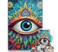 Puzzle 1000 pièces Yeux psychédéliques pour Adolescents, Jouet éducatif et décompressant, Cadeau d'anniversaire, décoration Murale (75x50cm)