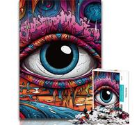 Puzzle 1000 pièces Yeux psychédéliques pour Adolescents, Jouet éducatif et décompressant, idéal comme Cadeau (75x50cm)