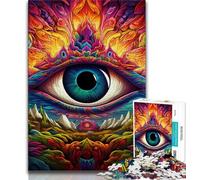 Puzzle 1000 pièces Yeux psychédéliques pour Adolescents, Jouet éducatif et décompressant, idéal comme Cadeau, 38x26cm