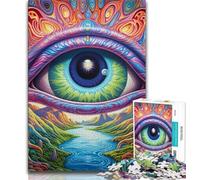 Puzzle 1000 pièces Yeux psychédéliques pour Adolescents, Jouets éducatifs, Jeux Anti-Stress, liste de souhaits avec Père Noël 38x26cm