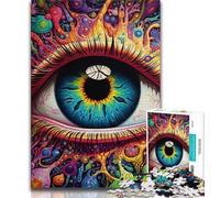 Puzzle 1000 pièces Yeux psychédéliques pour Adultes, Cadeaux, Aide Le Cerveau à exercer, Jouets addictifs pour cultiver la Patience, Convient aux Couples (75x50cm)