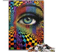 Puzzle 1000 pièces Yeux psychédéliques pour Adultes, Cadeaux pour Passer Un Bon Moment à la Maison et à l'amour 26x38cm
