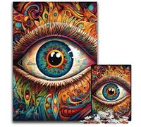 Puzzle 1000 pièces, Yeux psychédéliques, pour Adultes, détente et défi, décoration d'intérieur colorée, pour Les Amis, 26x38cm / 10,23x14,96 Pouces