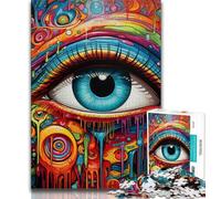 Puzzle 1000 pièces Yeux psychédéliques pour Adultes et Adolescents, Jouets éducatifs, Jeux Anti-Stress, décoration Murale (38x26cm)