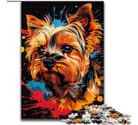 Puzzle 1000 pièces Yorkshire Terrier en Carton, Casse-tête Stimulant pour Adolescents, soirée de Jeux en Famille Amusante, 1000 pièces(26x38cm)