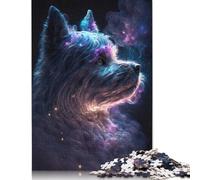 Puzzle 1000 pièces Yorkshire Terrier Galaxy pour Adultes Puzzles en Bois pour Adolescents Cadeaux Puzzles pour Adultes 1000 pièces (75 x 50 cm)