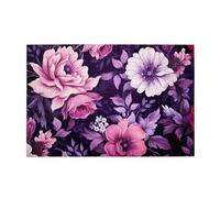 Puzzle 1000 pièces Yyhwhjde rose et violet imprimé floral éducatif intellectuel en bois, puzzles amusants, jeu anti-stress