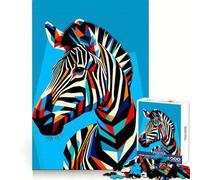Puzzle 1000 pièces Zebra WPAP Pop Art pour Adultes Stimulation logique et Douce Assemblage sans Couture Cadeau Festif (50x75cm)