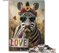 Puzzle 1000 pièces Zèbre Arc-en-Ciel Impossible Puzzles pour Adultes Activité Adulte et familiale, Cadeau de décoration d'intérieur DIY (Taille 50x75cm)