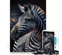 Puzzle 1000 pièces Zèbre Astronaute Jeu de mémoire Amusant Surface Lisse sans bavures Défi divertissant pour Les Loisirs (38x52cm)