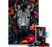 Puzzle 1000 pièces Zèbre dans la Jungle pour Adultes Jeu Stimulant l’Esprit,découpe Laser pour Un Assemblage Parfait,activité Amusante en Famille (38x26cm)