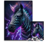 Puzzle 1000 pièces Zèbre éclair pour Adultes, Casse-tête Stimulant pour Adolescents, soirée de Jeux en Famille Amusante 50x75cm/19,68x29,52 Pouces