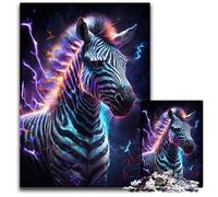 Puzzle 1000 pièces Zèbre Éclair Puzzles Difficiles pour Adultes Jeu pour Adultes Cadeau Jeu interactif Familial Défi cérébral Cadeau 50x75cm/19,68x29,52 Pouces