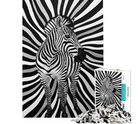 Puzzle 1000 pièces Zèbre en Noir et Blanc Jeu éducatif Difficile et Stimulant d'analyse et de logique adapté aux Personnes de 14 Ans et Plus (38x52cm)