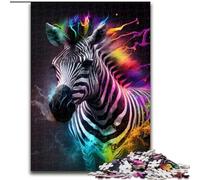 Puzzle 1000 pièces Zèbre Fantaisie en Bois, activité Amusante à Faire à la Maison 50x75cm, idéal pour Les Anniversaires et Les Vacances