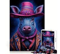 Puzzle 1000 pièces Zèbre néon Cowboy Adolescents Jouet Intelligent pour Jouer à l'intérieur Bords Lisses Collection Artistique (38x26cm)