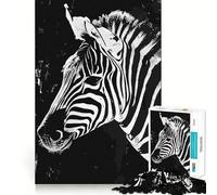 Puzzle 1000 pièces Zèbre Noir et Blanc pour Adultes Jeu Découpe Laser pour Un Assemblage Parfait Activité Familiale Divertissante (38x26cm)