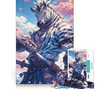 Puzzle 1000 pièces Zèbre Samouraï Katana Exercice Mental Amusant Pièces précises et sans Couture Un Moyen captivant de Passer Le Temps (38x26cm)