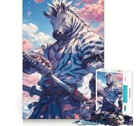 Puzzle 1000 pièces Zèbre Samouraï Katana Jeu de réflexion et d'exercice Emboîtement précis sans espaces Défi cérébral interactif pour la Maison (38x52cm)