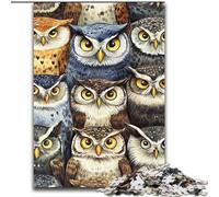 Puzzle 1000 piècesCollage de Chouettes pour Adultes et Adolescents, Difficile à réaliser, mais Amusant et Humoristique Cadeau d'anniversaire, décoration Murale 50x75cm