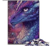 Puzzle 1000 piècesMagnifique Dragon avec Galaxie Scintillante pour Adultes et Adolescents, Jeux de Relaxation pour Amoureux dès 14 Ans 26x38cm