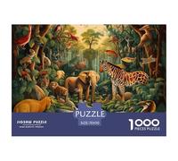 Puzzle 1000 Piezas Animales de la selvaJuego Educativo Pasatiempo Creativo ElefanteJuego Familiar Regalo Para Adultos Y Niños 70x50cm/1000pcs