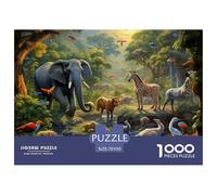 Puzzle 1000 Piezas Animales de la selvaJuego Educativo Pasatiempo Creativo ElefanteRegalo, Diversión Clásicos Para Adultos Y Niños A Partir De 12 Años Puzzle 70x50cm/1000pcs