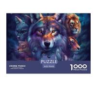 Puzzle 1000 Piezas Animales dominantesJuego Educativo Entretenimento Multicolor Creative LoboHead Juego Familiar Regalo Para Adultos Y Niños 70x50cm/1000pcs