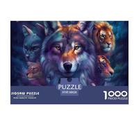 Puzzle 1000 Piezas Animales dominantesJuego Educativo Pasatiempo Creativo Creative LoboHead Regalo Creativo Para La Relajación Para Adultos Y Niños 38x26cm/1000pcs