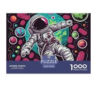 Puzzle 1000 Piezas Astronauta de dibujos animados3Juego Educativo Entretenimento Multicolor Strange PlanetaRegalo, Diversión Para Adultos Y Niños Mayores 70x50cm/1000pcs