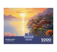Puzzle 1000 Piezas Atardecer Sobre el Puerto, Desafío, Juguete Entretenimento Multicolor A Beautiful Town Juego Familiar Regalo Juguete Colorido Para Niños De 8 A 12 Años 70x50cm/1000pcs