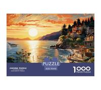Puzzle 1000 Piezas Atardecer Sobre el Puerto, Desafío, Juguete Entretenimento Multicolor A Beautiful Town Juego Familiar Regalo Para Adultos Y Niños 70x50cm/1000pcs