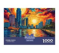 Puzzle 1000 Piezas Atardecer Sobre el puertoJuego Educativo Entretenimento Multicolor Beautiful City Juego Familiar Regalo Para Adultos Y Niños 70x50cm/1000pcs