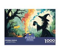 Puzzle 1000 Piezas brujaJuego Educativo Pasatiempo Creativo Pumpkin Lantern Juego Familiar Regalo Clásicos Para Adultos Y Niños A Partir De 12 Años Puzzle 38x26cm/1000pcs