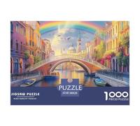 Puzzle 1000 Piezas Canal de ÁmsterdamJuego Educativo Entretenimento Multicolor Urban ArcoírisJuego Familiar Regalo Juguete Colorido Para Niños De 8 A 12 Años 38x26cm/1000pcs