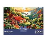 Puzzle 1000 Piezas CASA de Campo Mountain VillageJuego Educativo Entretenimento Multicolor IlustraciónRegalo, Diversión Clásicos Para Adultos Y Niños A Partir De 12 Años Puzzle 38x26cm/1000pcs