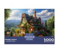 Puzzle 1000 Piezas CASA de Campo Mountain VillageJuego Educativo Pasatiempo Creativo Flower Group Regalo Creativo Para La Relajación Para Adultos Y Niños Mayores De 12 Años 38x26cm/1000pcs