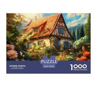 Puzzle 1000 Piezas CASA de Campo Mountain VillageJuego Educativo Pasatiempo Creativo Flower Group Regalo Creativo Para La Relajación Juguete Colorido Para Niños De 8 A 12 Años 70x50cm/1000pcs