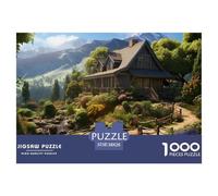 Puzzle 1000 Piezas CASA de Campo Mountain VillageJuego Educativo Pasatiempo Creativo Small Stream Flow Regalo Creativo Para La Relajación Para Adultos Y Niños Mayores 38x26cm/1000pcs