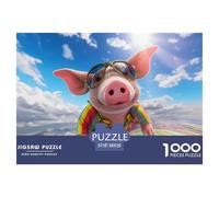 Puzzle 1000 Piezas Cerdos rosados, Desafío, Juguete Entretenimento Multicolor Regalo Creativo Para La Relajación Juguete Colorido Para Niños De 8 A 12 Años 38x26cm/1000pcs