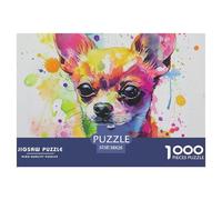 Puzzle 1000 Piezas Chihuahua, Desafío, Juguete Entretenimento Multicolor Pet perroRegalo Creativo Para La Relajación Juguete Colorido Para Niños De 8 A 12 Años 38x26cm/1000pcs