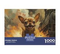 Puzzle 1000 Piezas ChihuahuaJuego Educativo Pasatiempo Creativo tren vaporJuego Familiar Regalo Para Adultos Y Niños 38x26cm/1000pcs