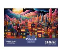 Puzzle 1000 Piezas Ciudad de la LunaJuego Educativo Entretenimento Multicolor Fantasy Town Regalo, Diversión Clásicos Para Adultos Y Niños A Partir De 12 Años Puzzle 70x50cm/1000pcs