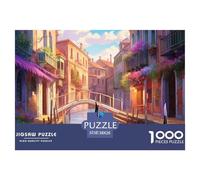 Puzzle 1000 Piezas Ciudad Del Agua de VeneciaJuego Educativo Entretenimento Multicolor City on The Water Regalo Creativo Para La Relajación Clásicos Para Adultos Y Niños A Partir De 12 Años 38x26cm
