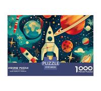 Puzzle 1000 Piezas coheteJuego Educativo Pasatiempo Creativo Cartoon UniversoJuego Familiar Regalo Para Adultos Y Niños Mayores 38x26cm/1000pcs