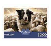 Puzzle 1000 Piezas Collie fronterizo, Desafío, Juguete Entretenimento Multicolor Flock of ovejasRegalo, Diversión Para Adultos Y Niños Mayores De 12 Años 38x26cm/1000pcs