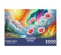 Puzzle 1000 Piezas CosmosBipinnatoJuego Educativo Entretenimento Multicolor Pintura de paisajesRegalo, Diversión Para Adultos Y Niños 38x26cm/1000pcs